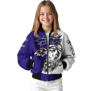 customized baltimore ravens jesus tears purple white jacket top rated
