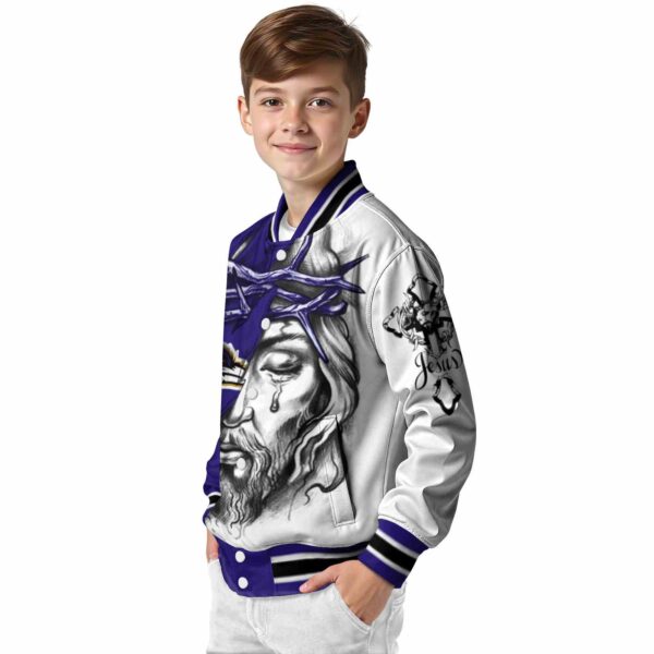 customized baltimore ravens jesus tears purple white jacket trendy