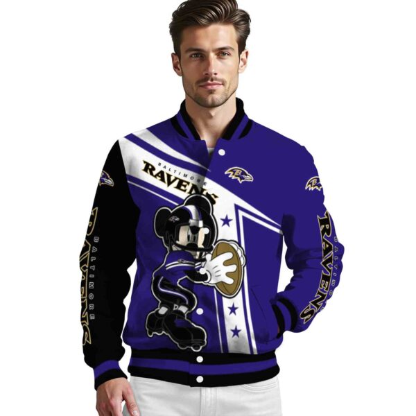 customized baltimore ravens mickey football purple white jacket high quality