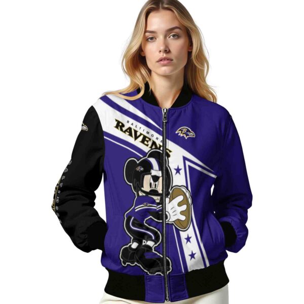 customized baltimore ravens mickey football purple white jacket latest model