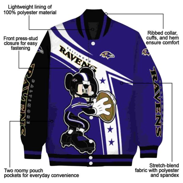 customized baltimore ravens mickey football purple white jacket new arrival