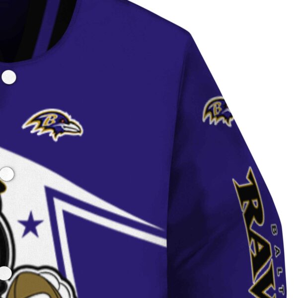 customized baltimore ravens mickey football purple white jacket premium grade