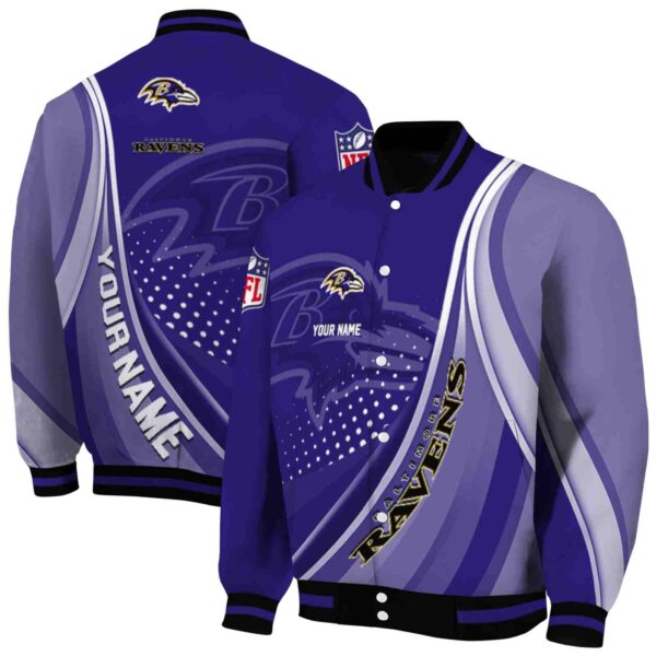 customized baltimore ravens wave patterns purple jacket fashion forward