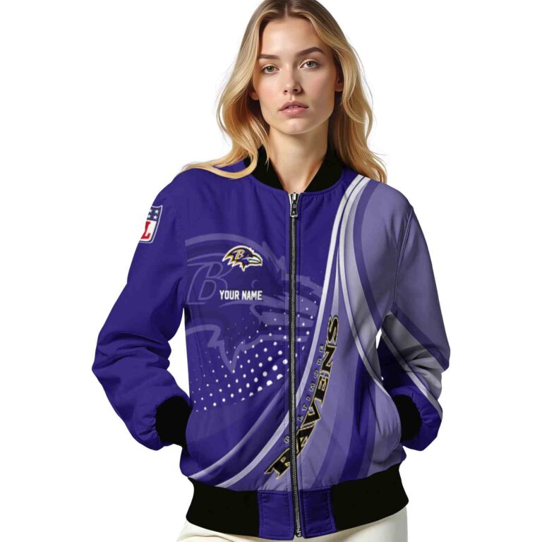 customized baltimore ravens wave patterns purple jacket latest model