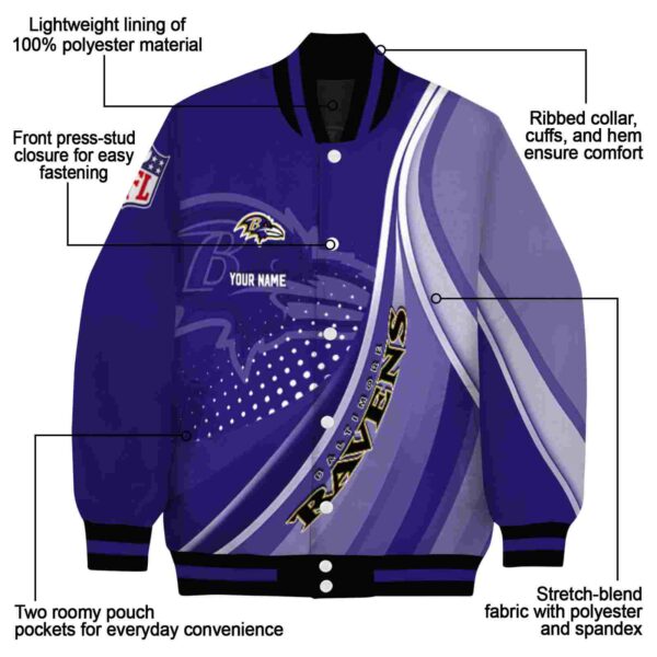 customized baltimore ravens wave patterns purple jacket new arrival