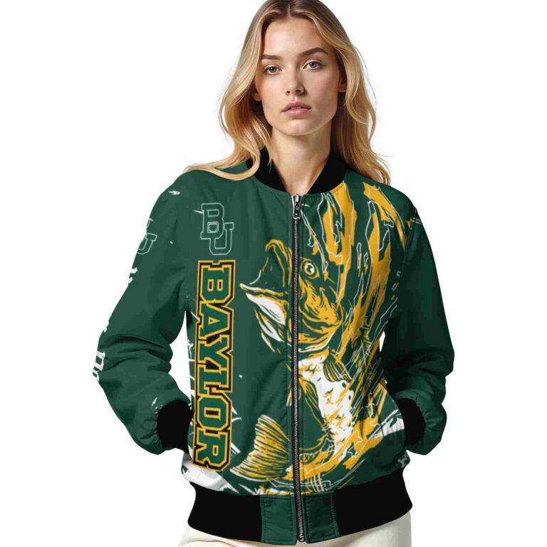 customized baylor bears fishing passion green white jacket latest model
