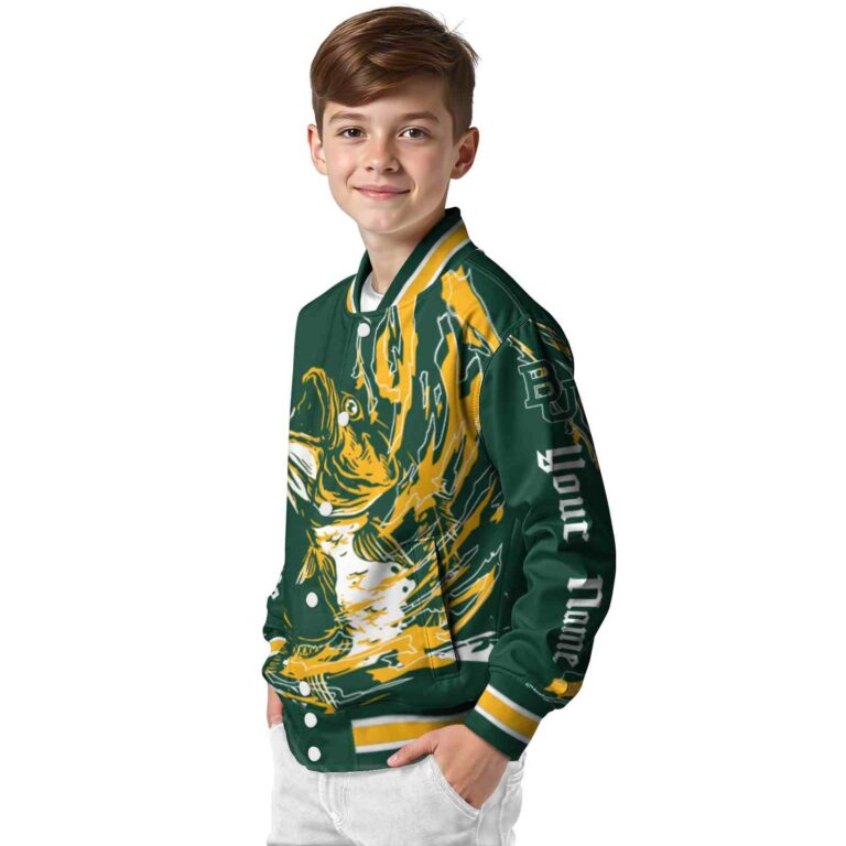 customized baylor bears fishing passion green white jacket trendy