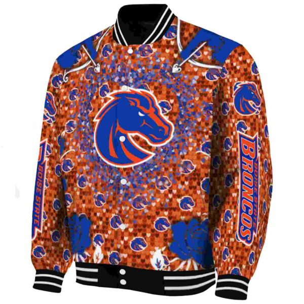 customized boise state broncos heart explosion orange jacket best selling