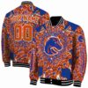 customized boise state broncos heart explosion orange jacket fashion forward