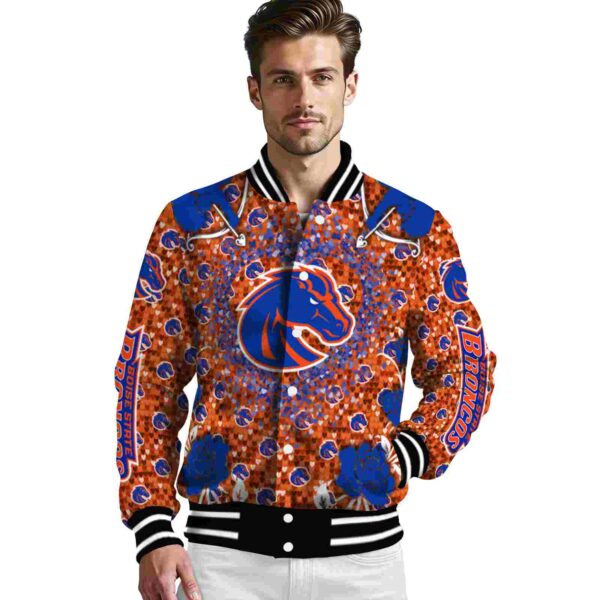 customized boise state broncos heart explosion orange jacket high quality
