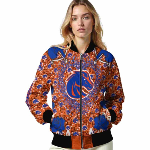 customized boise state broncos heart explosion orange jacket latest model
