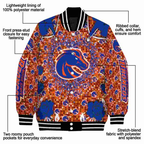 customized boise state broncos heart explosion orange jacket new arrival