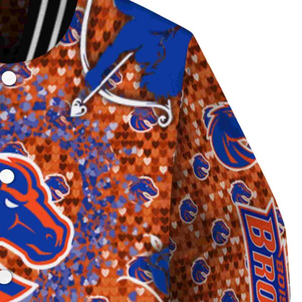 customized boise state broncos heart explosion orange jacket premium grade