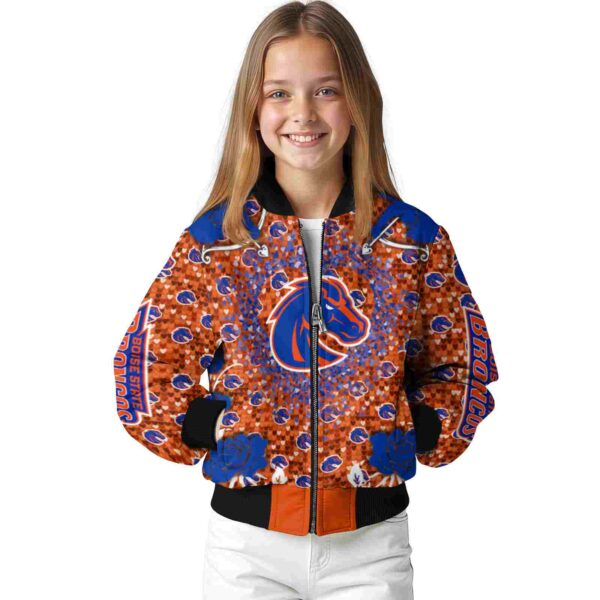 customized boise state broncos heart explosion orange jacket top rated