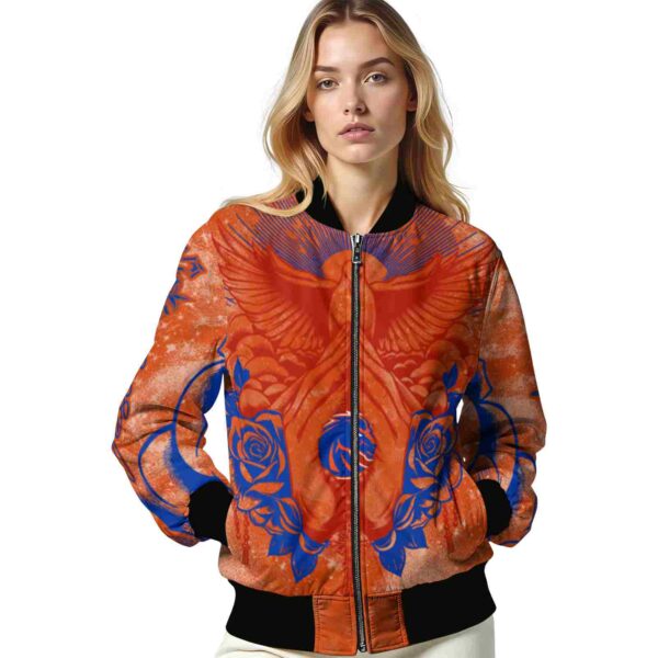 customized boise state broncos praying hands orange jacket latest model