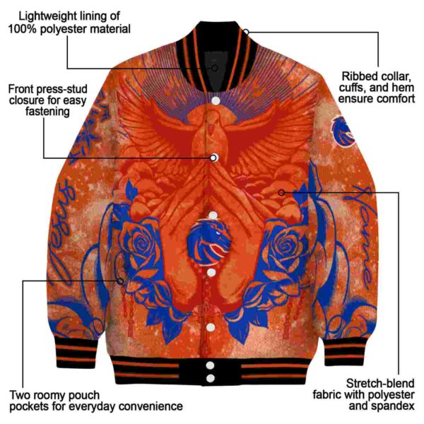 customized boise state broncos praying hands orange jacket new arrival