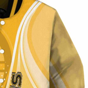 customized boston bruins wave patterns gold jacket premium grade