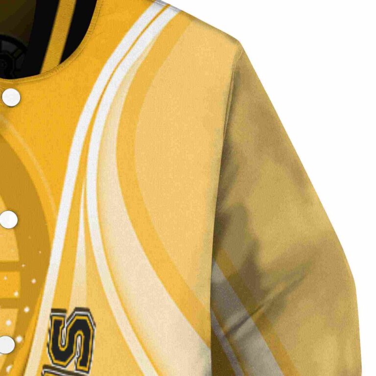 customized boston bruins wave patterns gold jacket premium grade