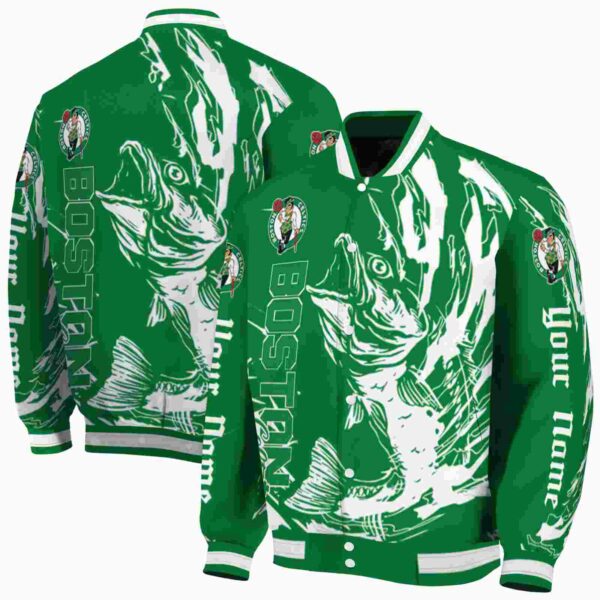 customized boston celtics fishing passion green white jacket fashion forward