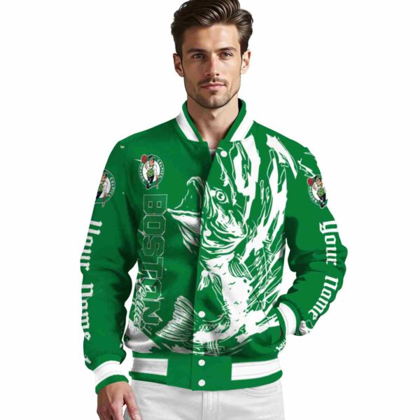 customized boston celtics fishing passion green white jacket high quality