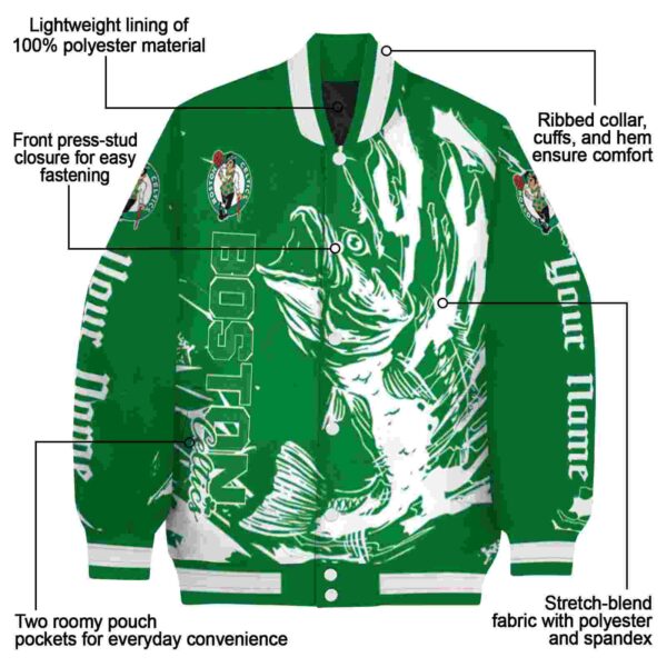 customized boston celtics fishing passion green white jacket new arrival