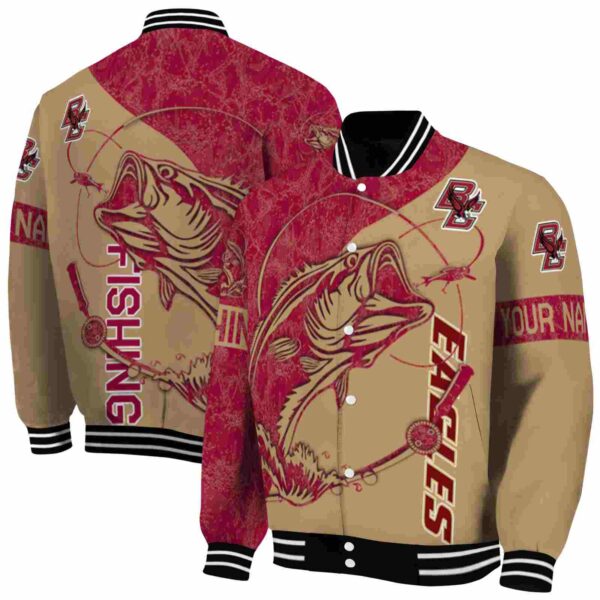 customized boston college eagles fishing rod gold jacket fashion forward