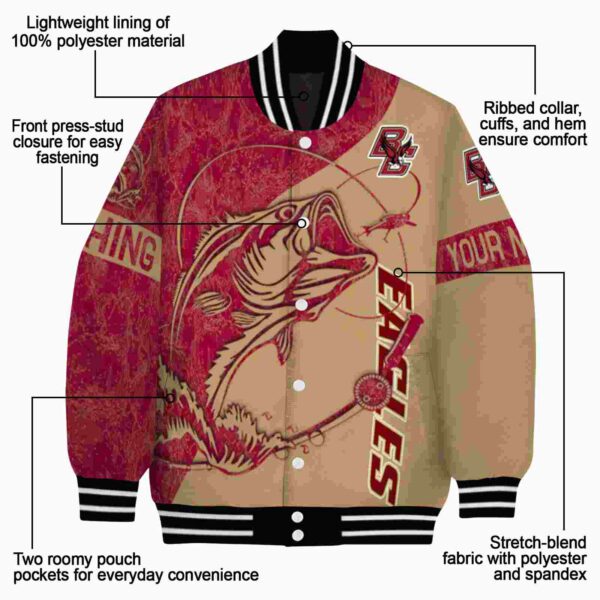customized boston college eagles fishing rod gold jacket new arrival