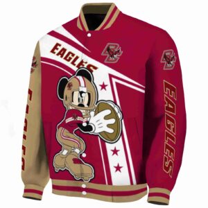 customized boston college eagles mickey football maroon white jacket best selling