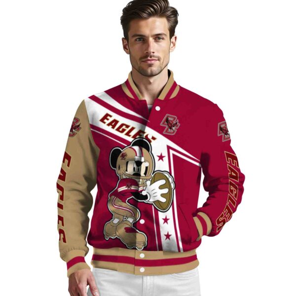 customized boston college eagles mickey football maroon white jacket high quality