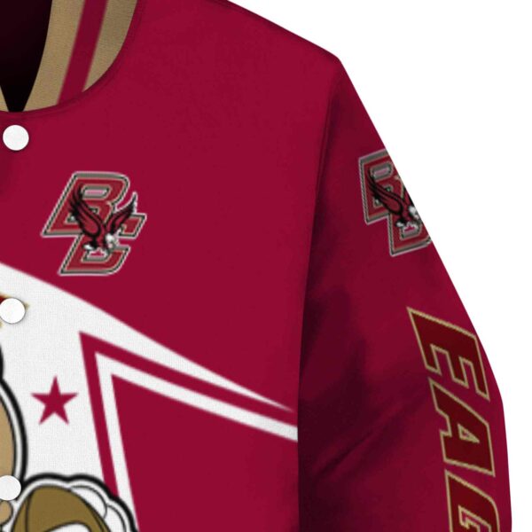 customized boston college eagles mickey football maroon white jacket premium grade