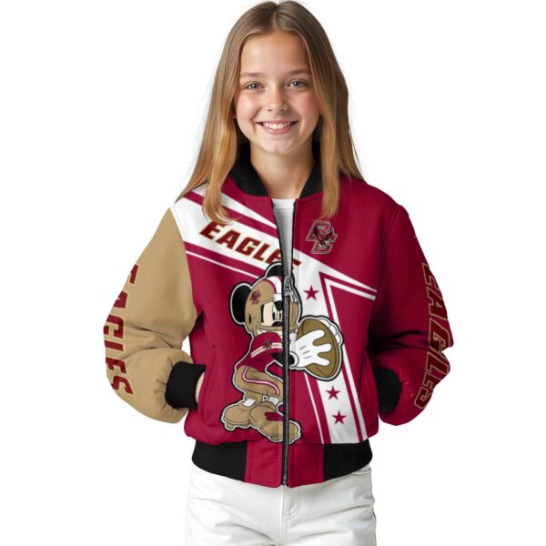 customized boston college eagles mickey football maroon white jacket top rated