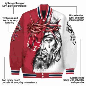 customized boston red sox jesus tears red white jacket new arrival