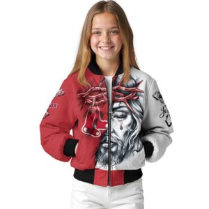 customized boston red sox jesus tears red white jacket top rated