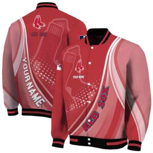 customized boston red sox wave patterns red jacket fashion forward