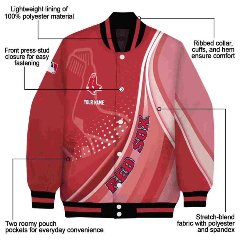 customized boston red sox wave patterns red jacket new arrival