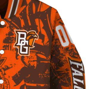 customized bowling green falcons fishing art orange jacket premium grade