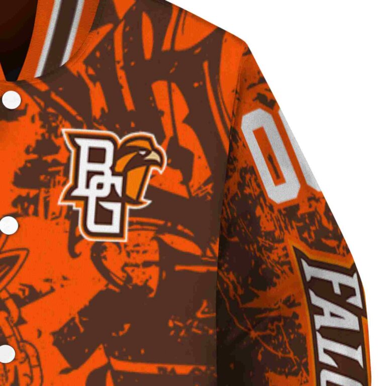 customized bowling green falcons fishing art orange jacket premium grade