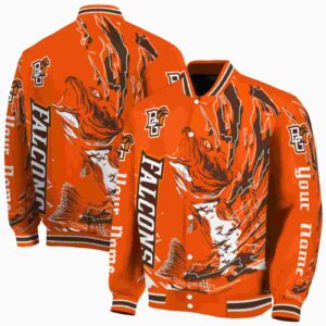 customized bowling green falcons fishing passion orange white jacket fashion forward