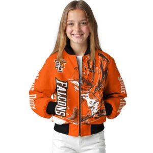 customized bowling green falcons fishing passion orange white jacket top rated