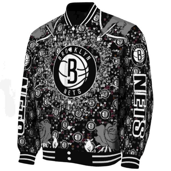 customized brooklyn nets heart explosion black jacket best selling