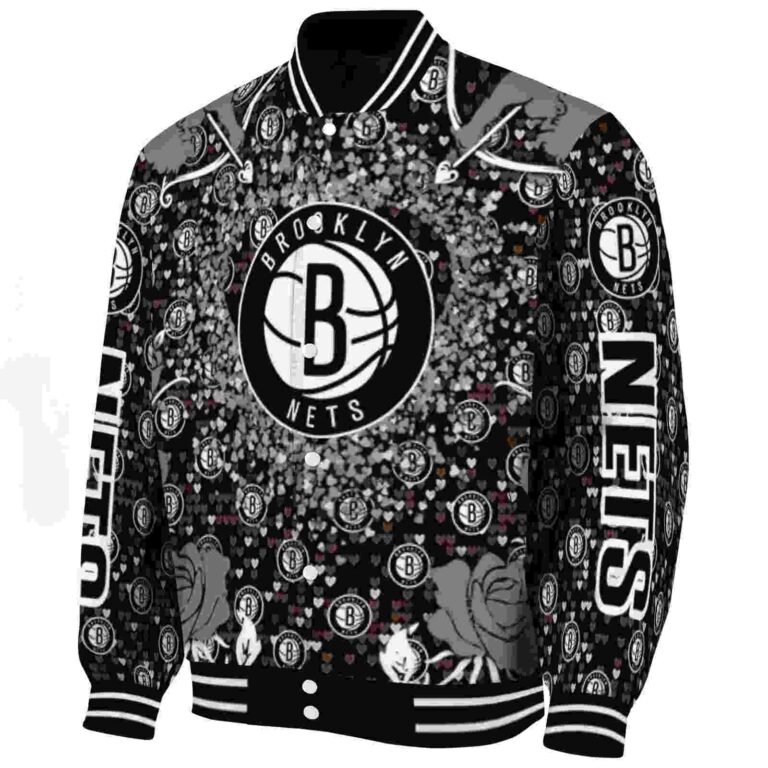 customized brooklyn nets heart explosion black jacket best selling