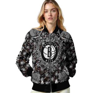 customized brooklyn nets heart explosion black jacket latest model