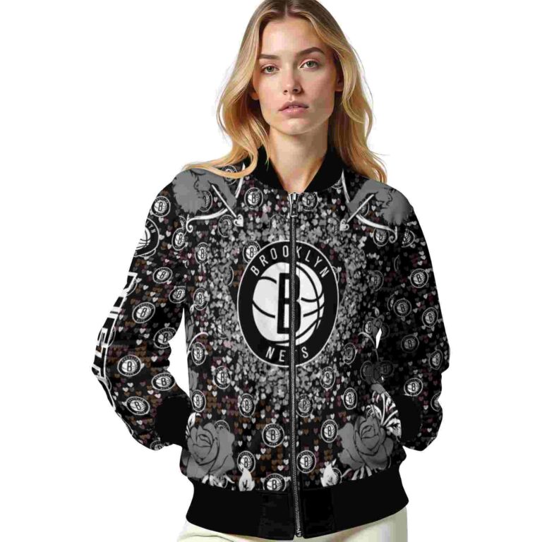 customized brooklyn nets heart explosion black jacket latest model