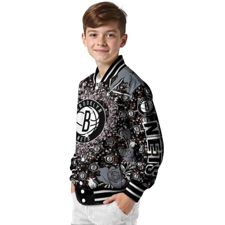 customized brooklyn nets heart explosion black jacket trendy