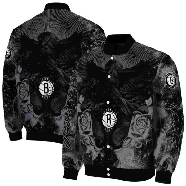 customized brooklyn nets praying hands black jacket fashion forward