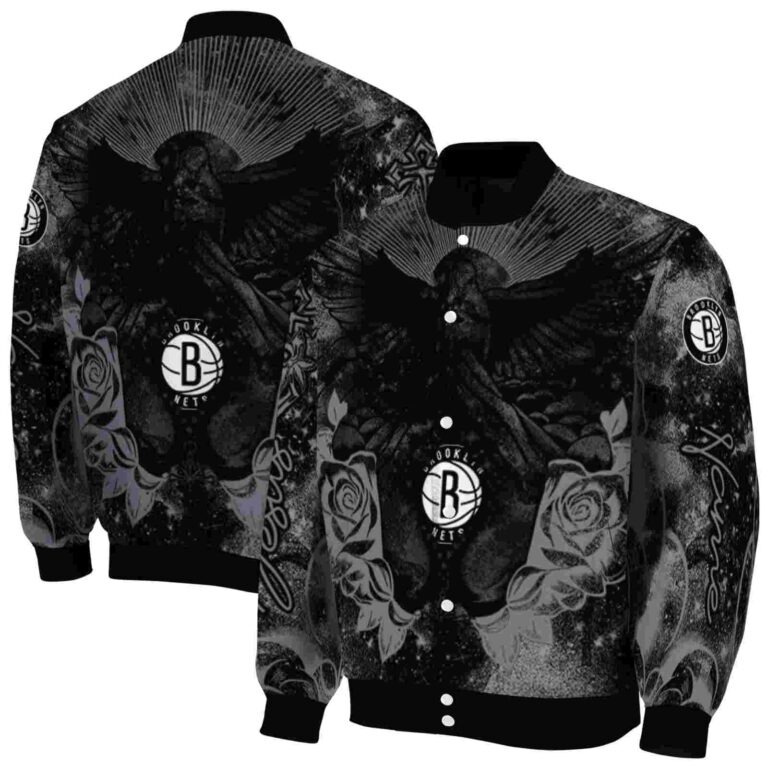 customized brooklyn nets praying hands black jacket fashion forward