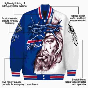 customized buffalo bills jesus tears blue white jacket new arrival