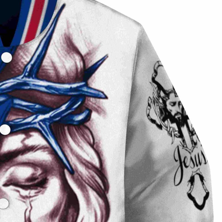 customized buffalo bills jesus tears blue white jacket premium grade