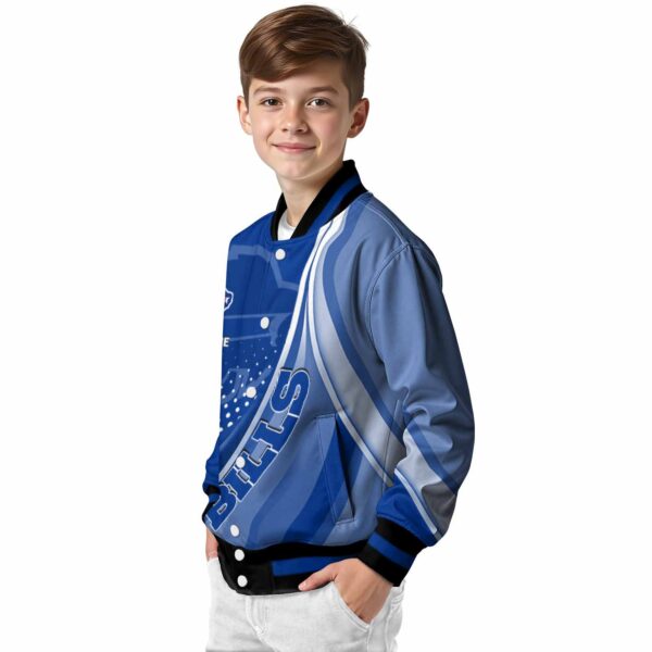 customized buffalo bills wave patterns blue jacket trendy