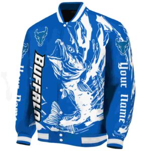 customized buffalo bulls fishing passion royal blue white jacket best selling